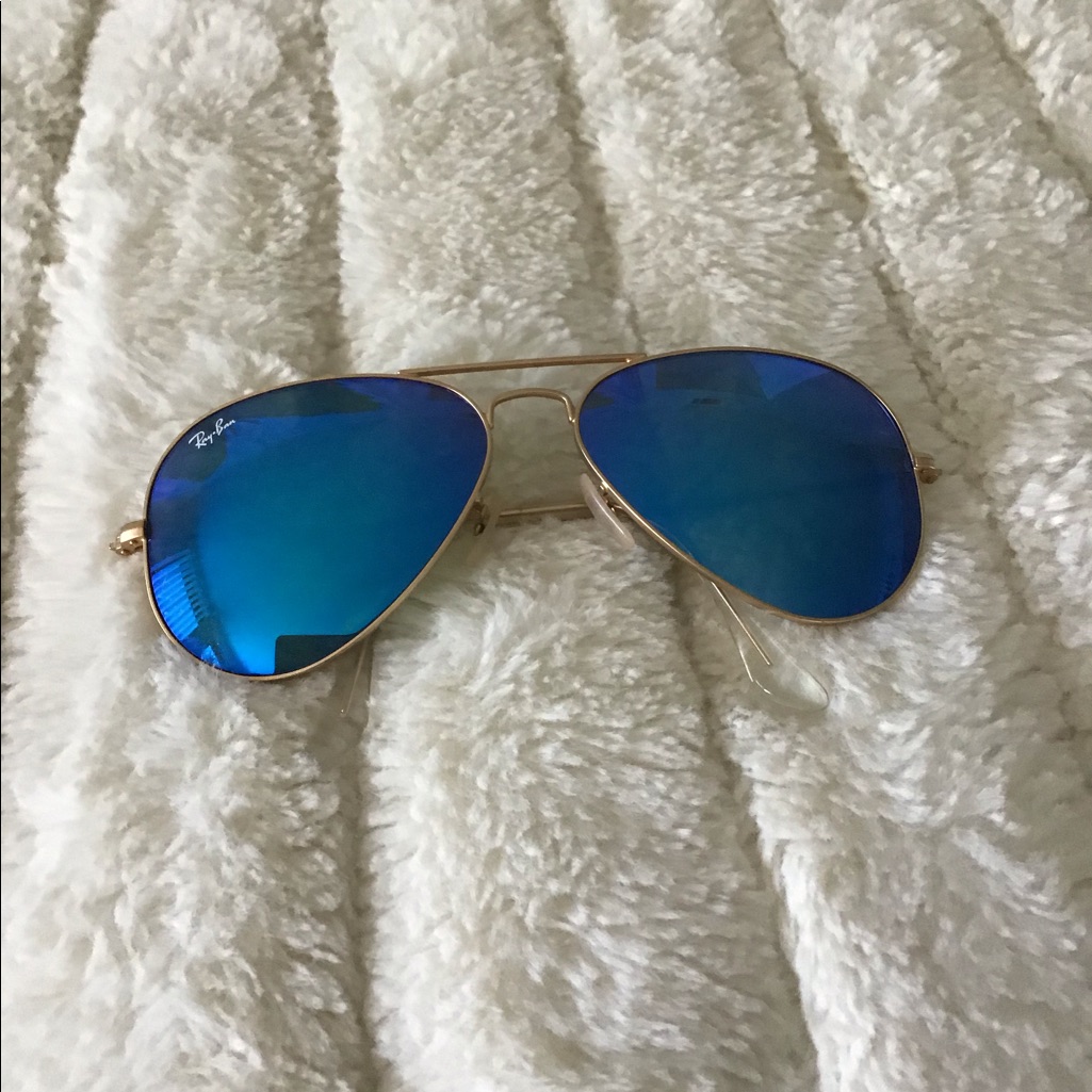 Ray-Ban Blue Mirrored Aviator Sunglasses